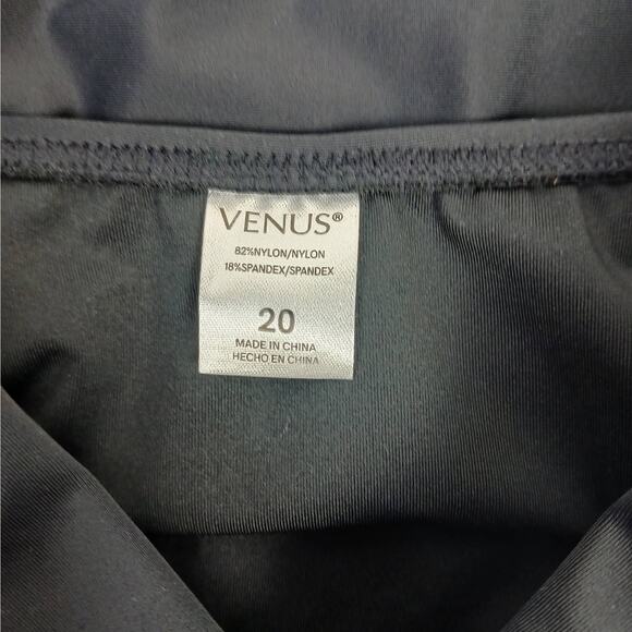 Venus SZ 20 Runs Very Small (12/14) Ruched One Piece Bathing Suit In Black NEW - Picture 5 of 7